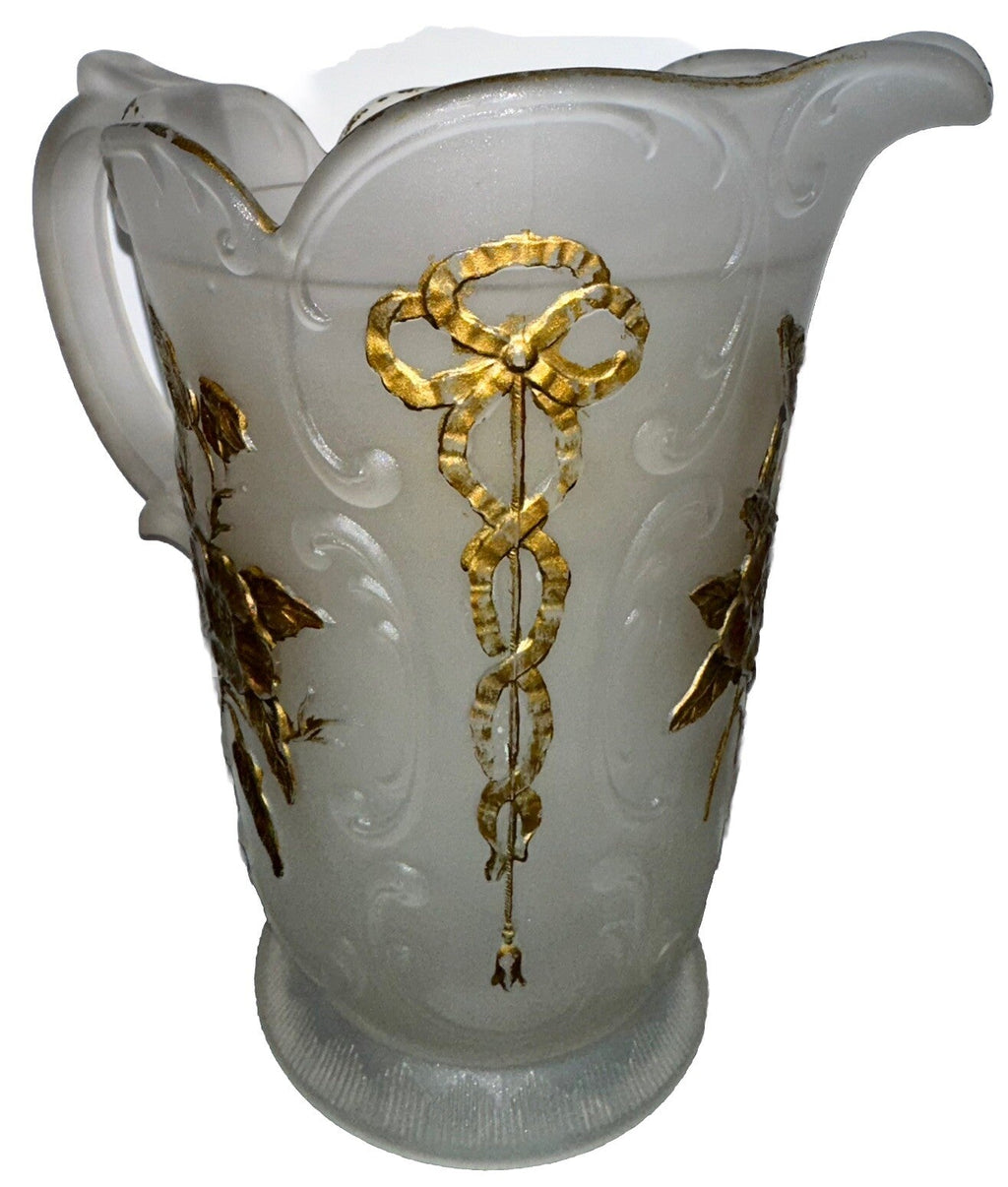 Wild Rose & Bowknot Sultan OMN Pitcher Antique McKee Minnesota Glass Museum - AntiquesEtceteraWild Rose & Bowknot Sultan OMN Pitcher Antique McKee Minnesota Glass MuseumAntiquesEtceteraAntiquesEtcetera