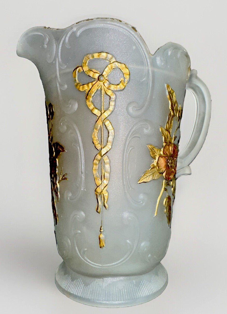 Wild Rose & Bowknot Sultan OMN Pitcher Antique McKee Minnesota Glass Museum - AntiquesEtceteraWild Rose & Bowknot Sultan OMN Pitcher Antique McKee Minnesota Glass MuseumAntiquesEtceteraAntiquesEtcetera