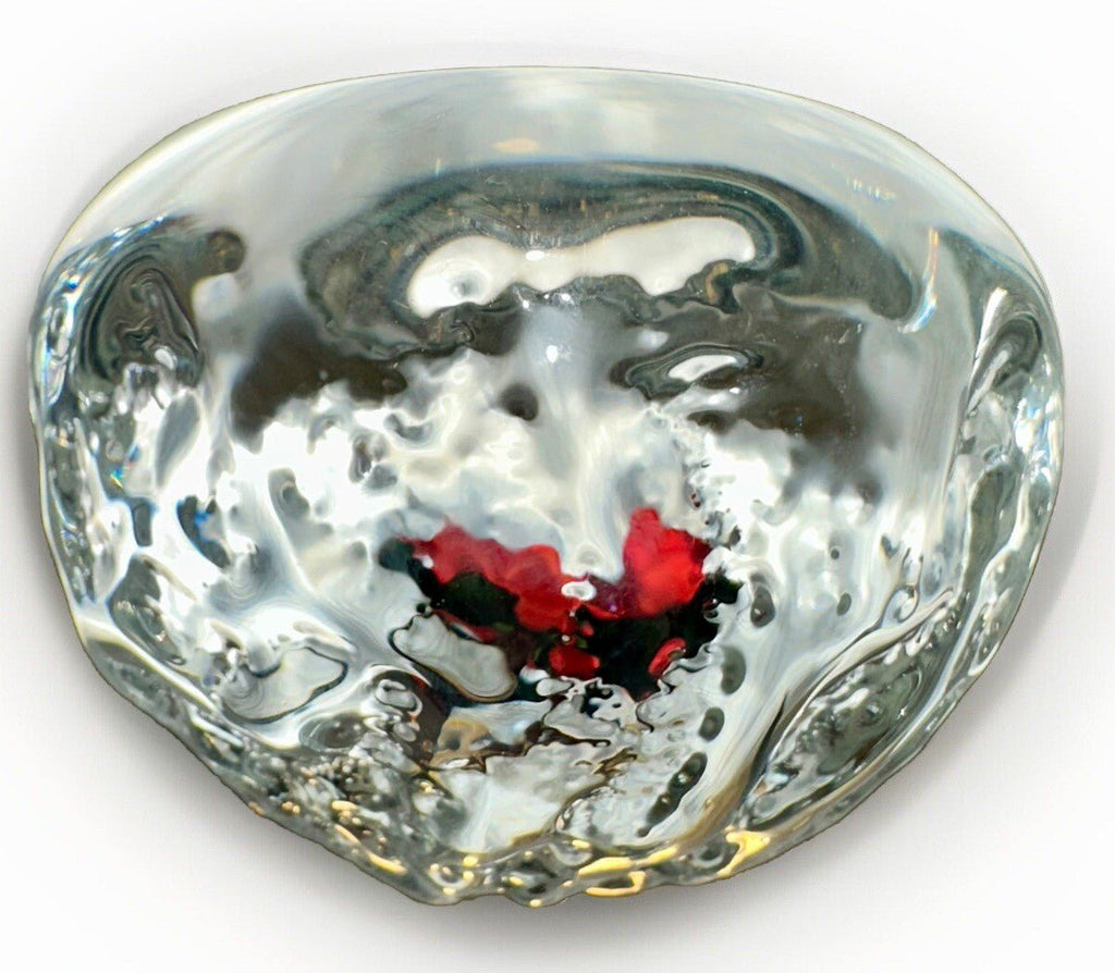 William Manson Paperweight Upright with Lovely Lampwork Wild Rose Signed, Dated - AntiquesEtceteraWilliam Manson Paperweight Upright with Lovely Lampwork Wild Rose Signed, DatedWilliam MansonAntiquesEtcetera