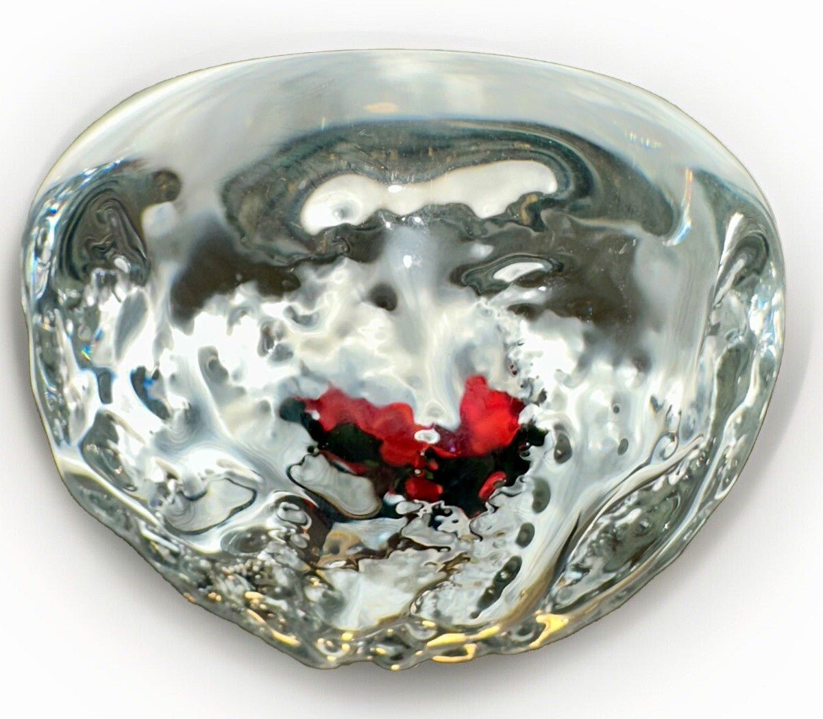 William Manson Paperweight Upright with Lovely Lampwork Wild Rose Signed, Dated - AntiquesEtceteraWilliam Manson Paperweight Upright with Lovely Lampwork Wild Rose Signed, DatedWilliam MansonAntiquesEtcetera