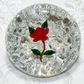 William Manson Paperweight Upright with Lovely Lampwork Wild Rose Signed, DatedAntiquesEtcetera