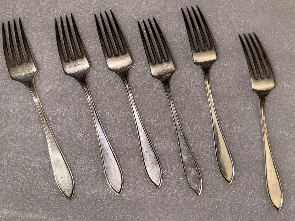 Wm Rogers X12 Pat '18 Silverplate Flatware Set Service for 6 Insico Knife Blades - AntiquesEtceteraWm Rogers X12 Pat '18 Silverplate Flatware Set Service for 6 Insico Knife BladesWm. A RogersAntiquesEtcetera