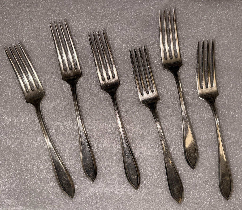 Wm Rogers X12 Pat '18 Silverplate Flatware Set Service for 6 Insico Knife Blades - AntiquesEtceteraWm Rogers X12 Pat '18 Silverplate Flatware Set Service for 6 Insico Knife BladesWm. A RogersAntiquesEtcetera