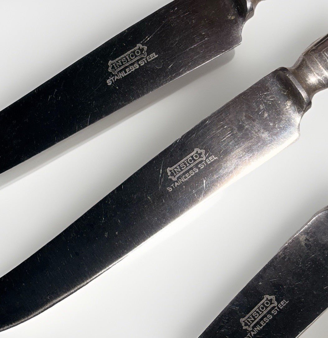 Wm Rogers X12 Pat '18 Silverplate Flatware Set Service for 6 Insico Knife Blades - AntiquesEtceteraWm Rogers X12 Pat '18 Silverplate Flatware Set Service for 6 Insico Knife BladesWm. A RogersAntiquesEtcetera