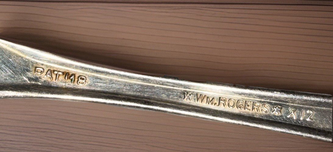 Wm Rogers X12 Pat '18 Silverplate Flatware Set Service for 6 Insico Knife Blades - AntiquesEtceteraWm Rogers X12 Pat '18 Silverplate Flatware Set Service for 6 Insico Knife BladesWm. A RogersAntiquesEtcetera