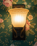 Wonderful Celtic Style Wall Sconce Earthen Colors Glass ShadeAntiquesEtcetera