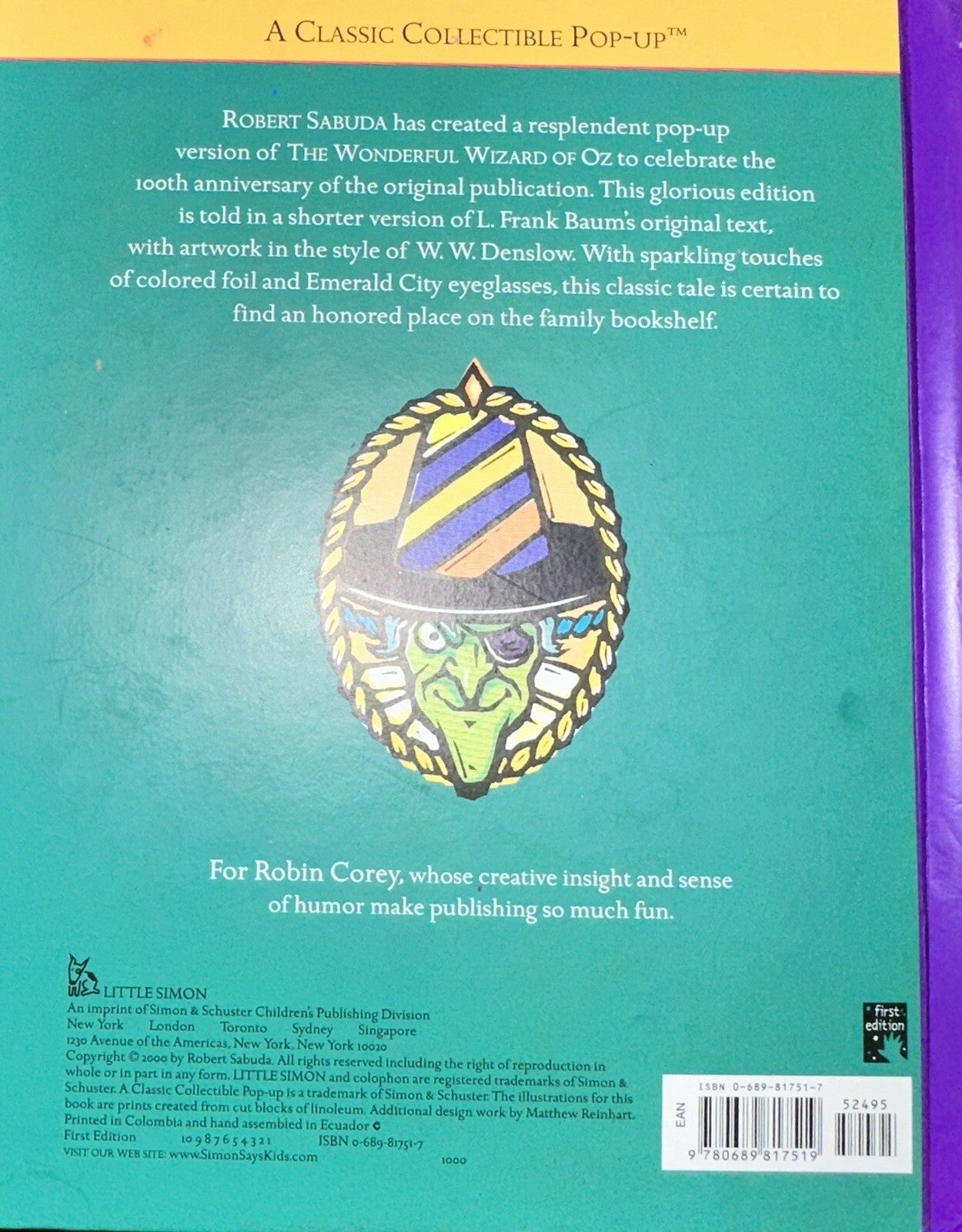 WONDERFUL WIZARD OF OZ 100th Anniversary Commemorative Pop - Up Book L. Frank Baum - AntiquesEtceteraWONDERFUL WIZARD OF OZ 100th Anniversary Commemorative Pop - Up Book L. Frank BaumAntiquesEtceteraAntiquesEtcetera