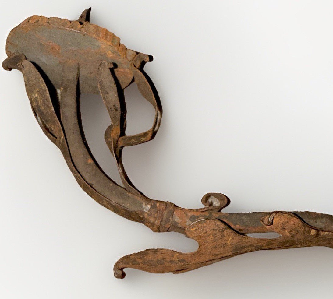 Wrought Iron Pricket Candle Holder Spike Ornamental Wall Mount Antique Oak Leaf - AntiquesEtceteraWrought Iron Pricket Candle Holder Spike Ornamental Wall Mount Antique Oak LeafAntiquesEtceteraAntiquesEtcetera