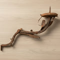 Wrought Iron Pricket Candle Holder Spike Ornamental Wall Mount Antique Oak LeafAntiquesEtcetera